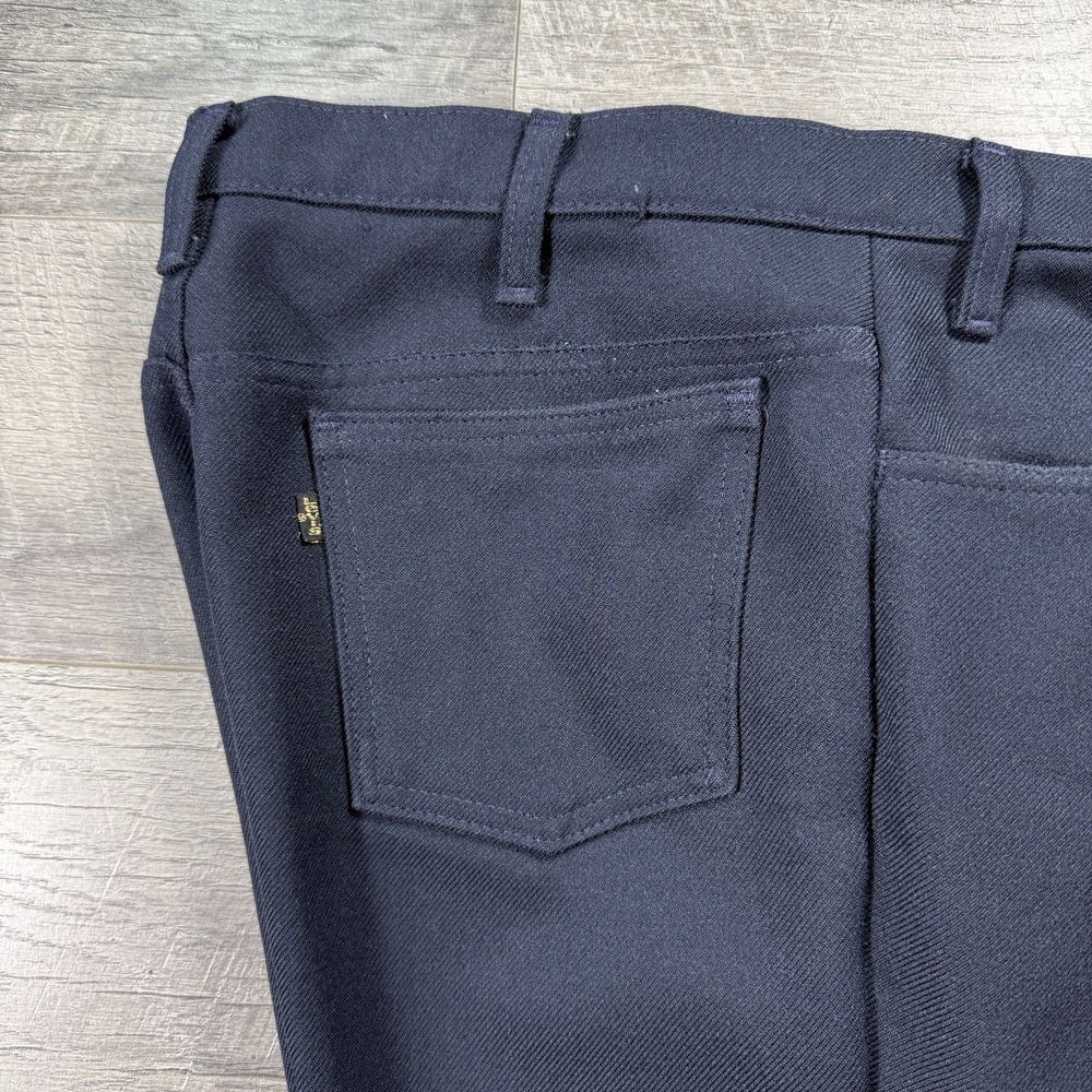 Vintage 70's Levis 517 Blue Dacron Polyester USA Made 32x28 Bootcut Scoville Zip - Picture 4 of 10